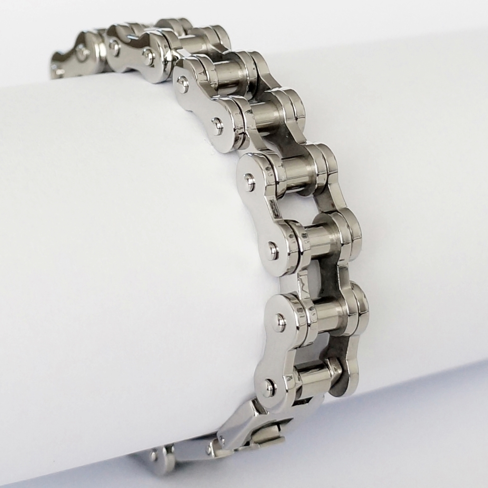 Armband aus Edelstahl - FAHRRADKETTE - silber glänzend 1,3cm